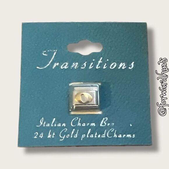 Bundle Sale 3 for $15 | Transitions Italian “O” Charm 24 K Gold Plated - Picture 1 of 7